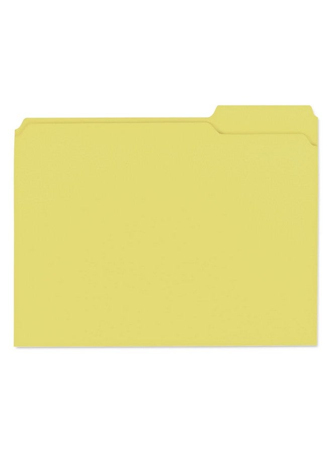 Universal One Universal 16164 Colored File Folders 1/3 Cut Assorted Twoply Top Tab Letter Yellow (Box Of 100)  - Image 1