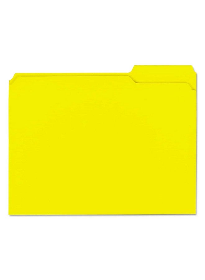 Universal One Universal 16164 Colored File Folders 1/3 Cut Assorted Twoply Top Tab Letter Yellow (Box Of 100)  - Image 5