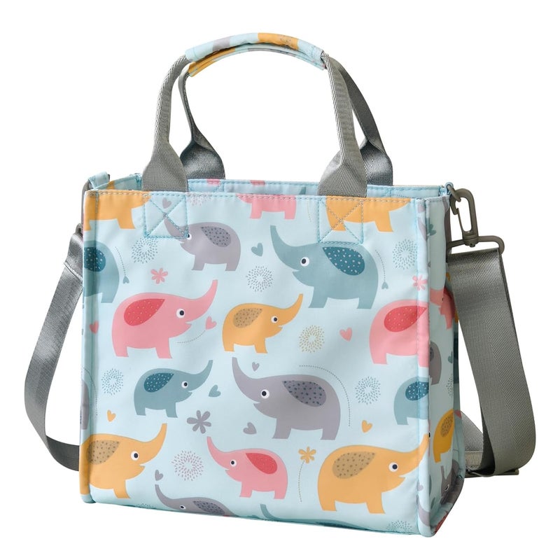 PHEBEN Store Small Diaper Bag Tote Waterproof Travel Mini Diaper Bag Multi-Function Baby Handbag Crossbody Purse(Blue Elephant) - Image 1