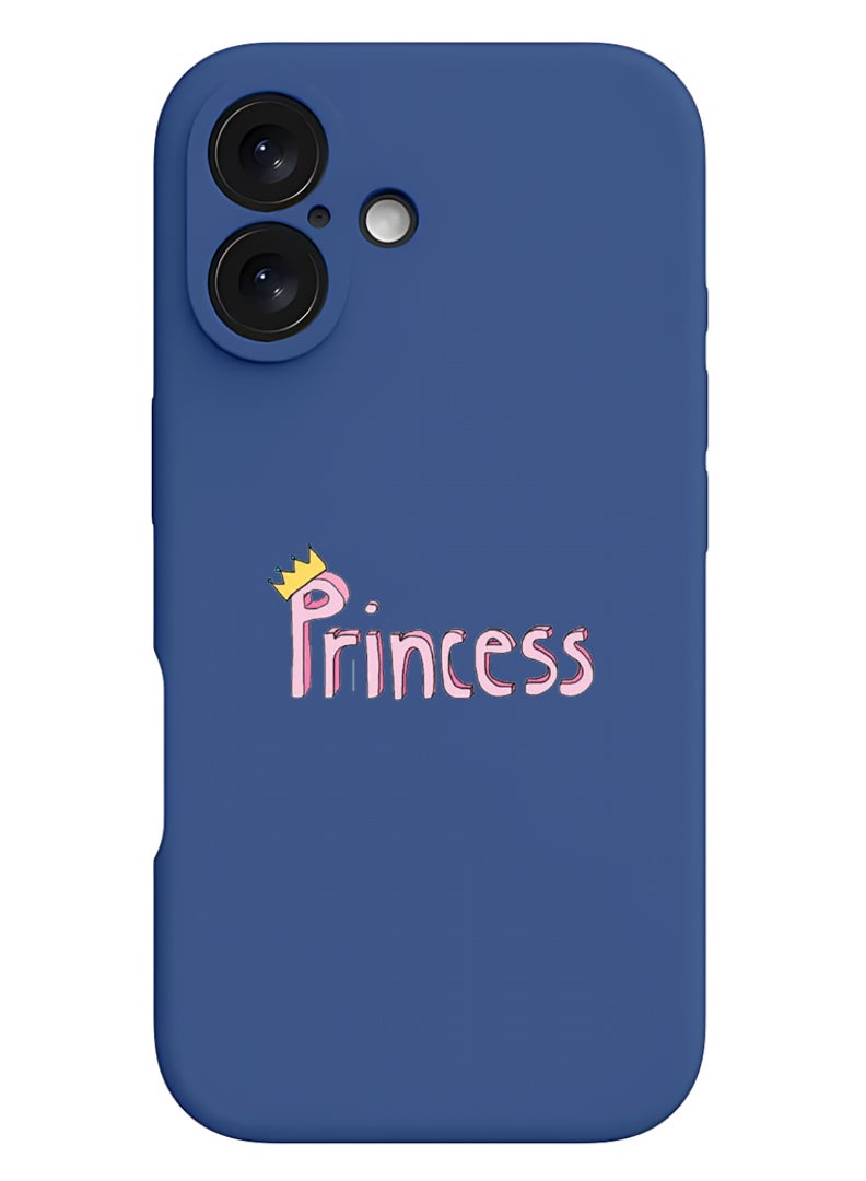 Theodor iPhone 16 Blue Protective Slim Fit Case Liquid Silicone Cover with Full Body Protection Anti-Scratch Shockproof Case For iPhone - Princess - Image 1