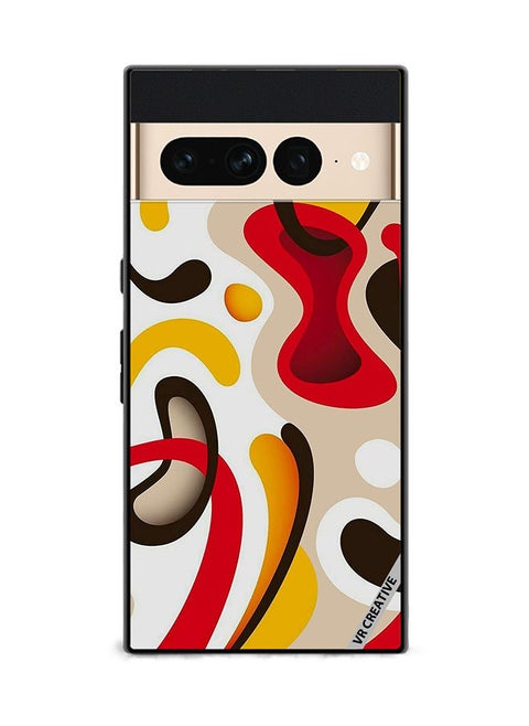 Protective Case Cover For Google Pixel 7 Pro Colorful Classy Design  Multicolour