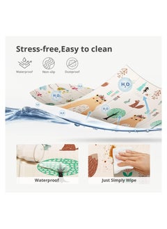 Generic Foldable Baby Play Mat Extra Large Waterproof Activity Playmats for Babies,Toddlers, Infants, Play & Tummy Time Foam Baby Mat for Floor with Travel Bag(200 * 180 * 1cm/79 * 71 * 0.4inch)(A)  - Image 4
