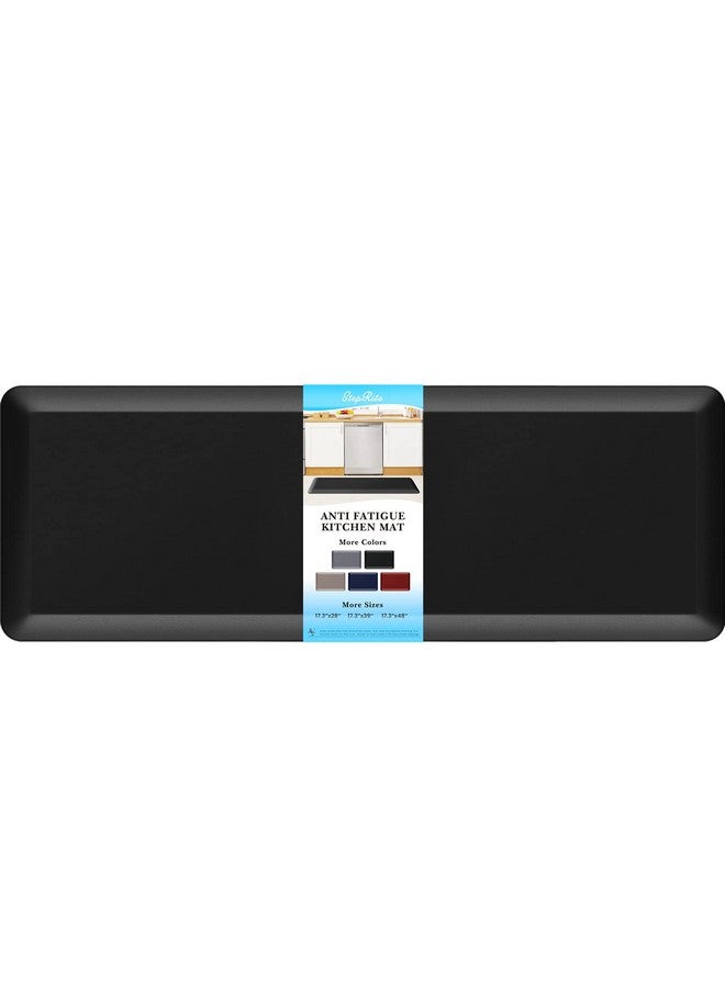 StepRite 4/5 Inch Thick Kitchen Mat Anti Fatigue Mat Kitchen Rugs Kitchen Decor Non-Slip, Stain Resistant, Waterproof Kitchen Mats Desk Mat for Kitchen, Office, Workshop, Black, 17'' x 47'' - Image 1