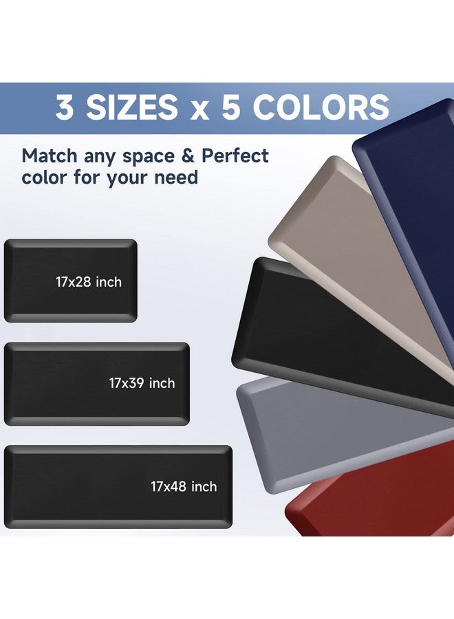 StepRite 4/5 Inch Thick Kitchen Mat Anti Fatigue Mat Kitchen Rugs Kitchen Decor Non-Slip, Stain Resistant, Waterproof Kitchen Mats Desk Mat for Kitchen, Office, Workshop, Black, 17'' x 47'' - Image 4