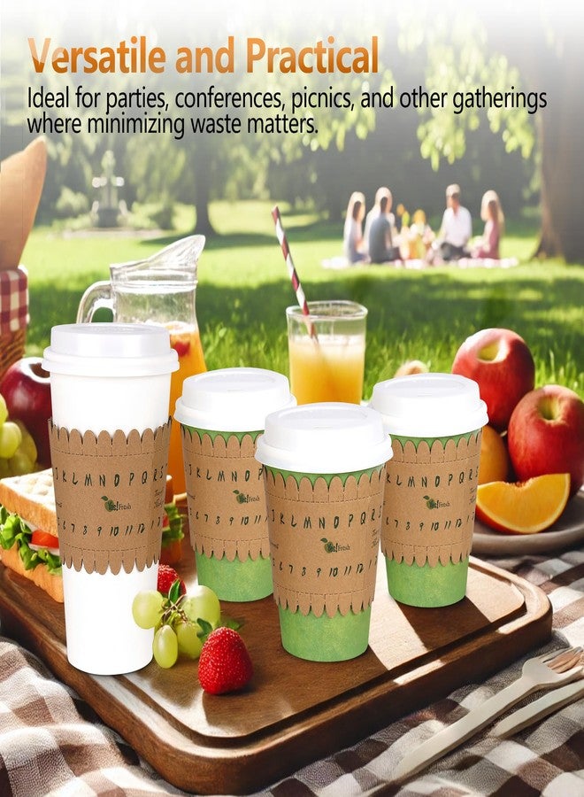 Yes Fresh Yes!Fresh Eco-ID Sleeve - Unique Paper Cup Sleeves for Easy Cup Identification, Compatible with 12oz, 16oz, and 20oz Paper Cups, Reduces Waste for Parties, Gatherings, and Events (50 Pack) - Image 4