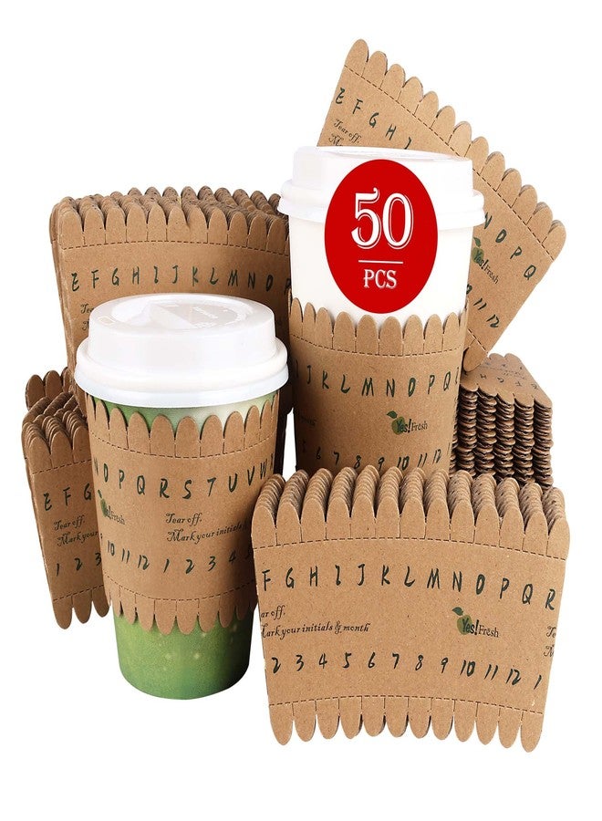 Yes Fresh Yes!Fresh Eco-ID Sleeve - Unique Paper Cup Sleeves for Easy Cup Identification, Compatible with 12oz, 16oz, and 20oz Paper Cups, Reduces Waste for Parties, Gatherings, and Events (50 Pack) - Image 1