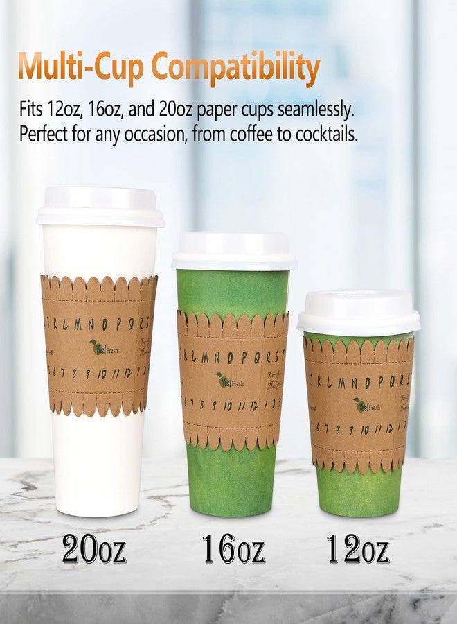 Yes Fresh Yes!Fresh Eco-ID Sleeve - Unique Paper Cup Sleeves for Easy Cup Identification, Compatible with 12oz, 16oz, and 20oz Paper Cups, Reduces Waste for Parties, Gatherings, and Events (50 Pack) - Image 3