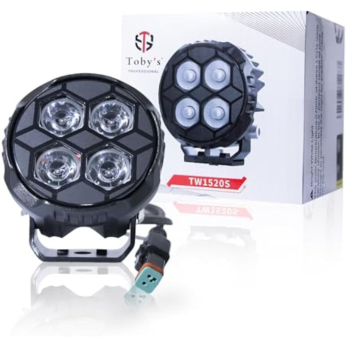 توبيز TobyS أطلقت حديثًا 3 مصابيح عمل LED بقدرة 20 وات ومصباح أمامي مساعد صغير ومصباح قيادة وموزع تأثيرات للشاحنات والدراجات النارية مكون من قطعتين - Image 2