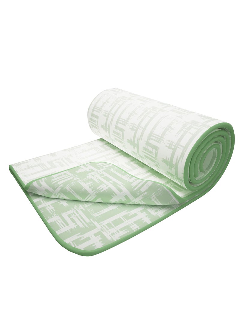 Story@Home - Reversible Dohar Cotton Single Bed AC Summer/Blanket/Quilt Single, Green/White, 144x220cm - Image 1