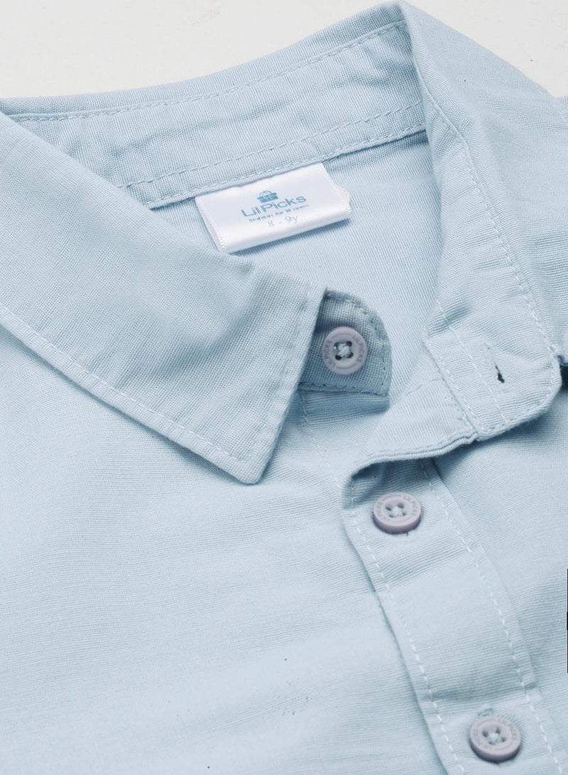 LILPICKS Light Blue Shirt For Boys - Image 3