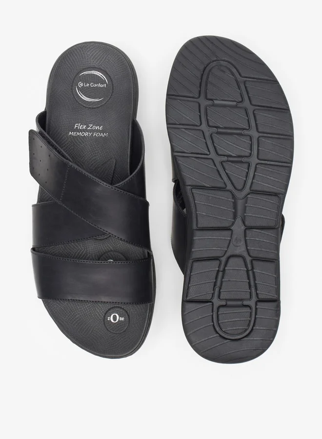 Le Confort Men's Cross Strap Slip-On Sandals
