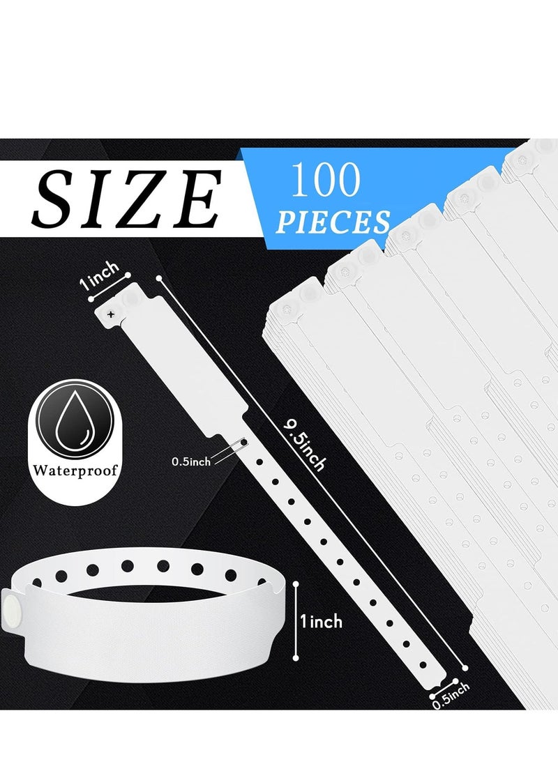 Captaintech White Wristbands Plastic 100Pcs Vinyl Paper Waterproof ID for Events Party Security Parties Festivals VIP Identification  - Image 5