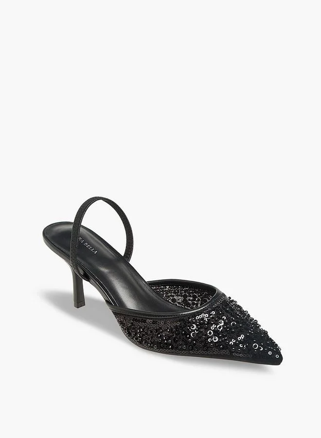 Flora Bella By Shoexpress BLACK Flora Bella Women Embellished Slingback Shoes for Women | Best Price UAE