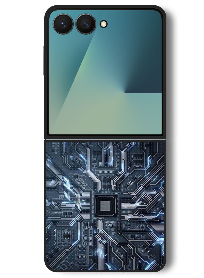 Theodor Case Compatible with Samsung Galaxy Z Flip 7 - 6.9 Inch Protection Shockproof Bumper Cover Hardware Circuit - Image 1