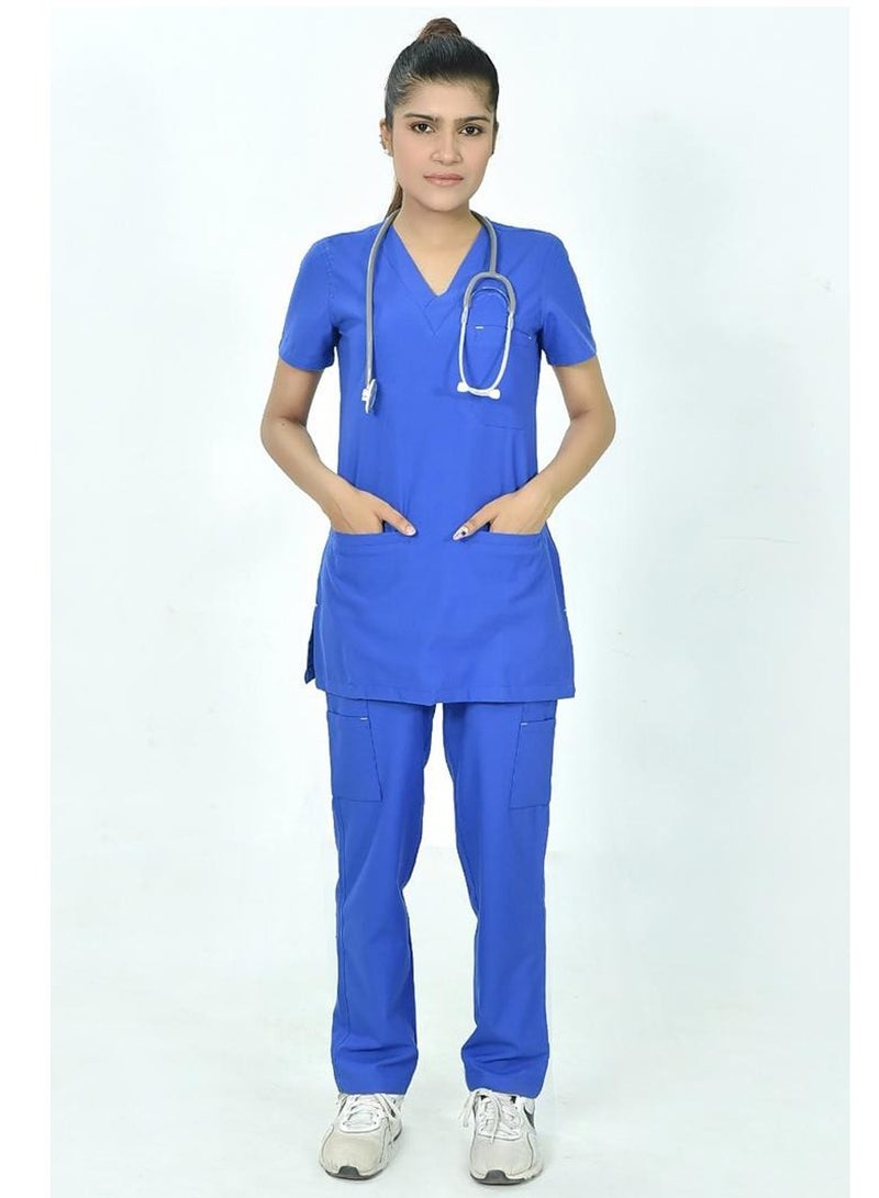 SPACEDOUT MEDICAL SCRUB SET/ MILANO STYLE UNISEX V NECK CARGO TROUSER  - Image 1