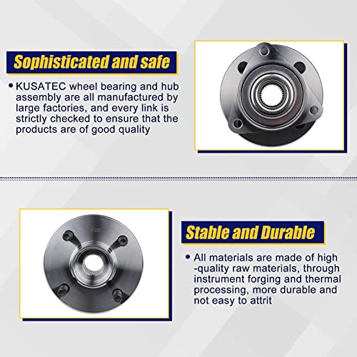 KUSATEC 513205 Front Wheel Hub and Bearing Assembly 4 Lug Without ABS Compatible with Chevy Cobalt 2005-2010, Saturn Ion 2003-2007, Pontiac Pursuit 2005 2006, Pontiac G5 2007 2008 2009 2010 - Image 4