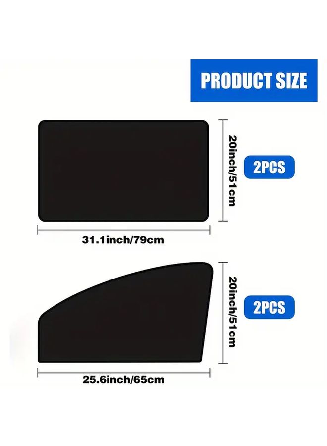 Magnetic Car Sun Visor Set 2 Pieces Front Window Sun Shade Cover - Image 2