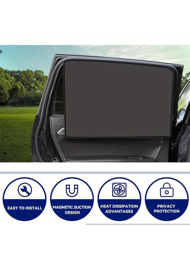 Magnetic Car Sun Visor Set 2 Pieces Front Window Sun Shade Cover - Image 4