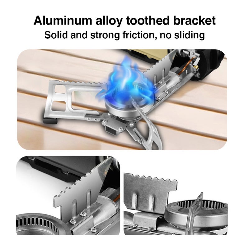 Portable Camping Stove: Army Green 2600W Copper Aluminum Alloy - Rust Resistant Foldable Efficient Stove for Outdoor Camping Cooking - Image 4