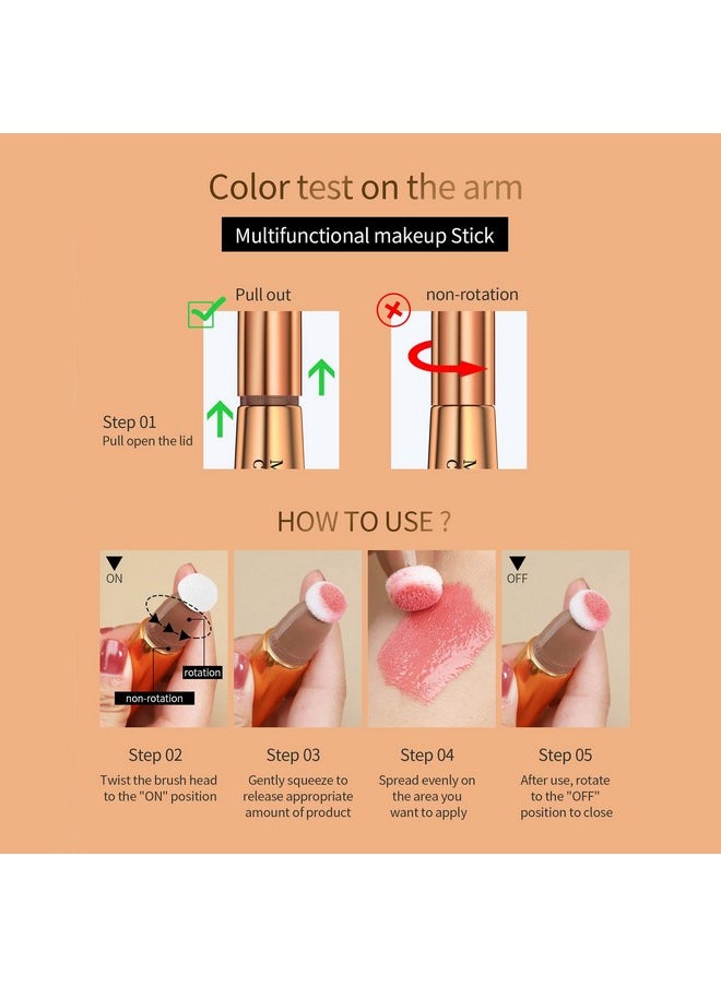 CCbeauty - Cream Contour Beauty Wand Liquid Contouring With Cushion Applicator Bronzer Stick Natural Matte Finish Lightweight Blendable Super Silky Cream Bronze Sticks For Face Shaping Makeup Fair Skin - Image 1