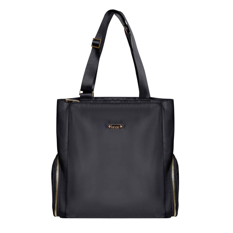 Kiinde Anika Breast Pump Bag with Cooler Pocket Laptop Compartment Stylish Large Easy to Clean Black with Grey Interior