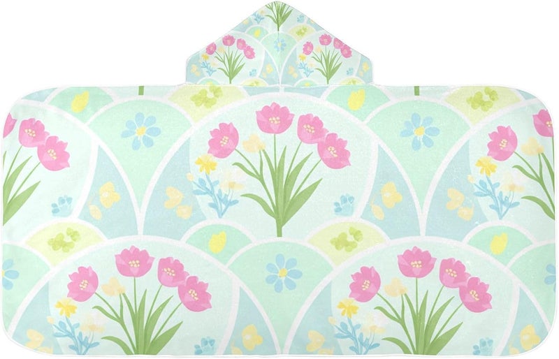 xigua Flowers Kids Hooded Bath Towel, Ultra Absorbent Beach Towel Wrap with Hood for Babies, Toddlers, Kids, Soft Kids' Shower Towels for Boys Girls Swim, 50 x 23.5 Inch - Image 1