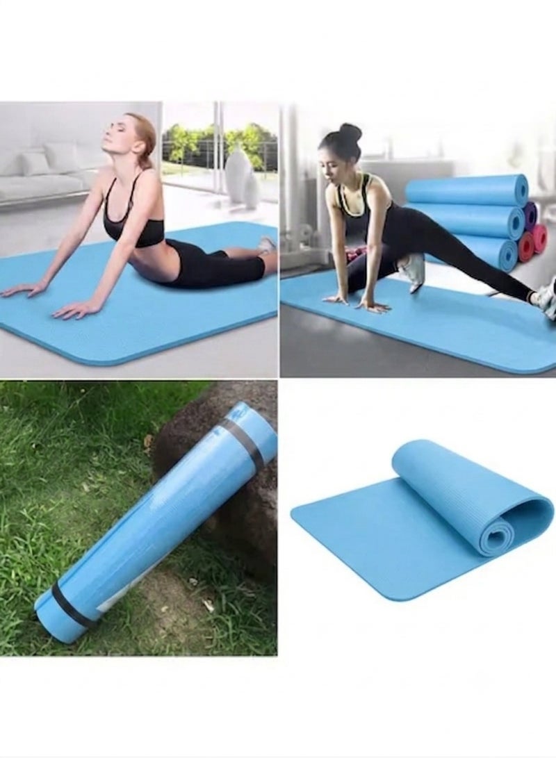 Non-slip yoga mat, suitable for high-intensity interval training, Pilates, yoga, home workouts, and gym use ( sky blue) - Image 2