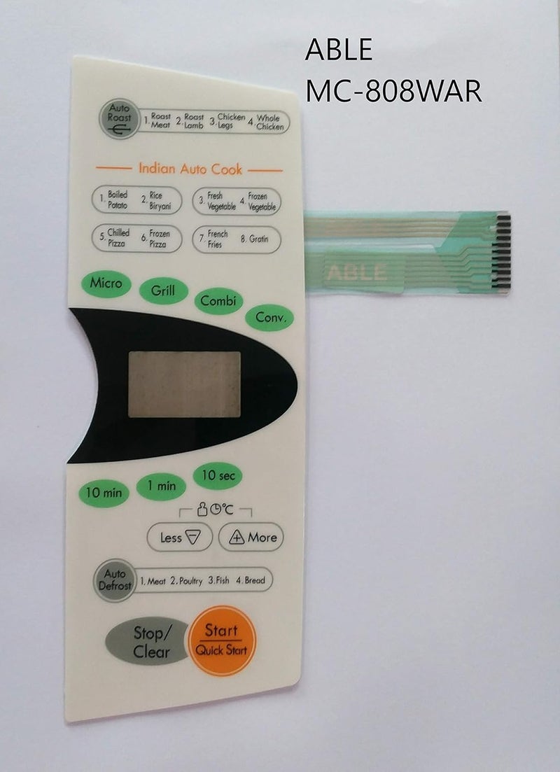 ABLE ميكروويف Able MC808WAR مع لوحة مفاتيح غشائية بيضاء - Image 2