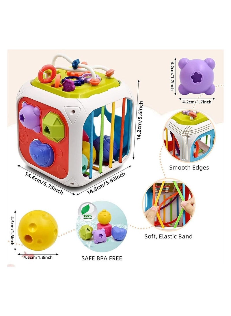 Baby Montessori Toys, Pull String Activity Toy, with Removable Panels and Shape Sorter Sensory Motor Skills Toy for Boys Girls Ages 18 Months Up - Image 3