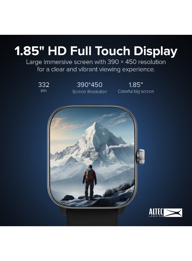 ألتك لانسينج ساعة ذكية بشاشة AMOLED مقاس 1.85 بوصة، مزودة بخاصية الاتصال عبر البلوتوث ومساعد أليكسا المدمج، وأكثر من 100 وضع رياضي ولياقة بدنية، ومراقبة معدل ضربات القلب ونسبة تشبع الأكسجين في الدم على مدار الساعة، ومقاومة للماء بمعيار IP68، وبطارية تدوم حتى 5 أيام في وضع الاستعداد، لون أسود - Image 3