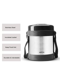 Milton Milton legend deluxe three stainless steel containers with steam vent 200 ml each, hot and cold leak-proof insulated lunch box  - Image 2