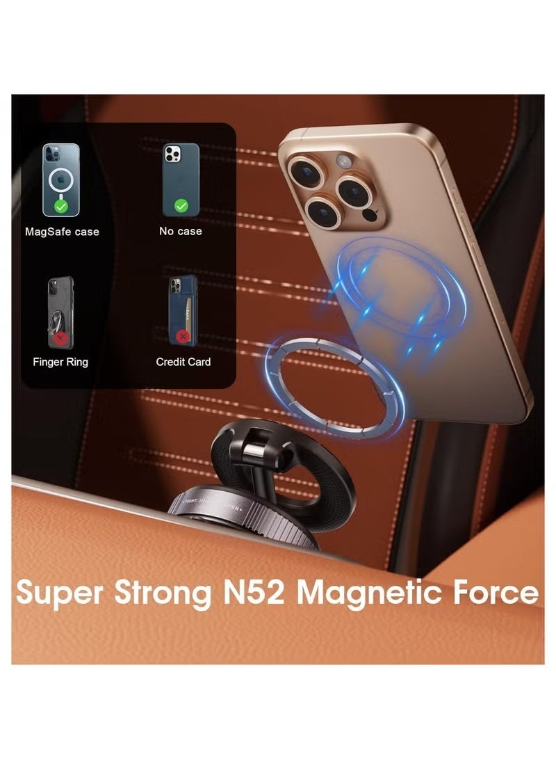 SHOPUP4U Upgraded Vacuum Magnetic Car Phone Holder 360° Reinforced 96LBS Ultra Suction Cup Phone Mount for MagSafe Cell Phone Holders for Your Car/Gym/Mirror Mount for iPhone & Android - Image 4
