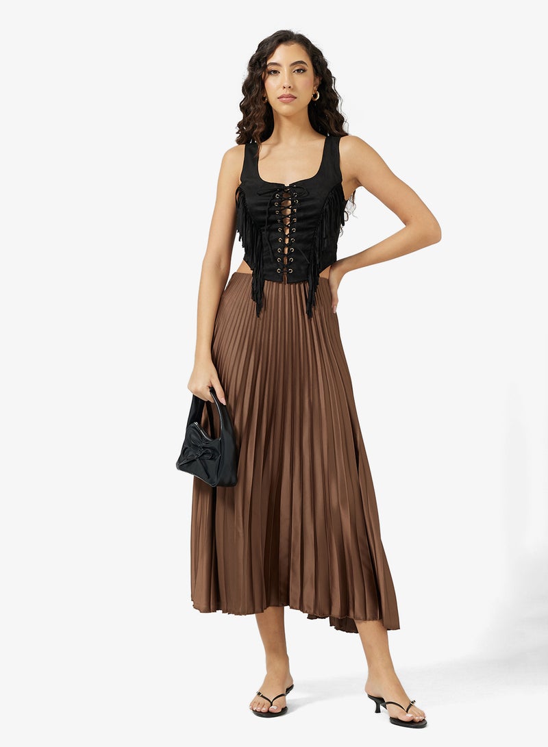 Ginger Metallic Pleated Skirt - Image 2