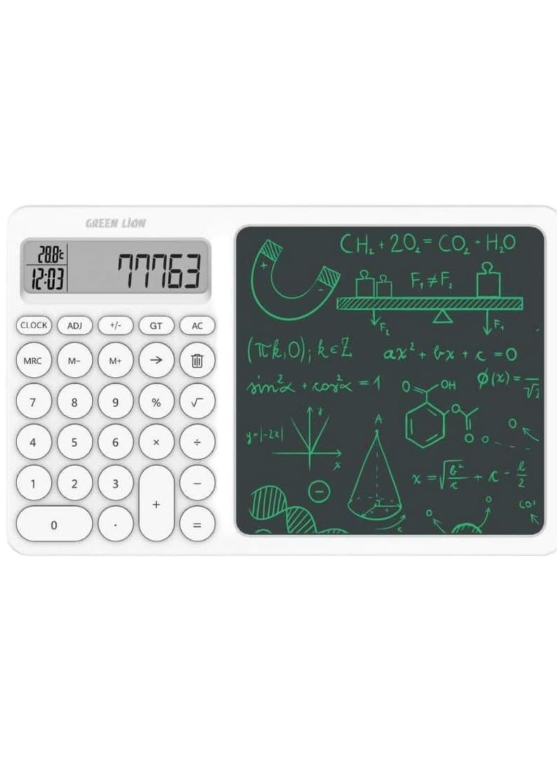 Green Lion CalcWrite Pro Calculator-Writing Pad Combo,Bright Screen,Long Standby Time,Smooth Handwriting,Highly Sensitive,Solve Write Succeed,Long Lasting - White - Image 1