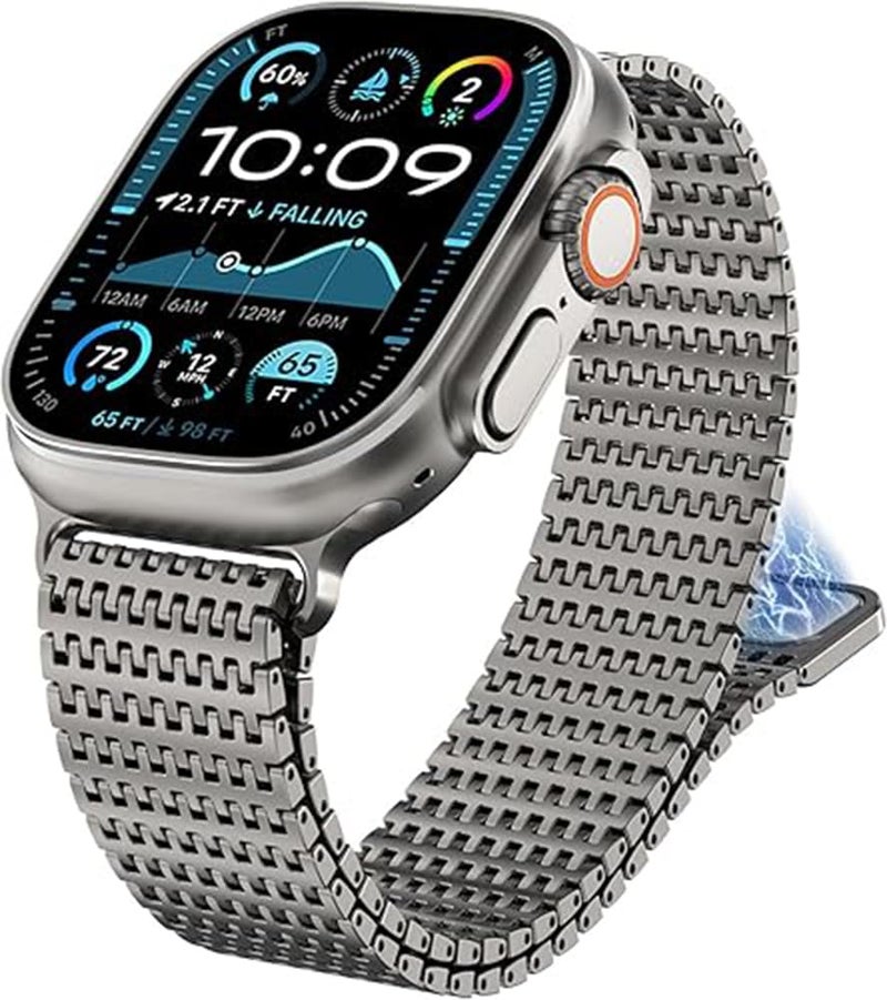 Dado Milanese Stainless Steel Band Compatible with Apple Watch Ultra 2/Ultra/Series 10/9/8/7/6 – Magnetic Mesh Design Strap - Image 1