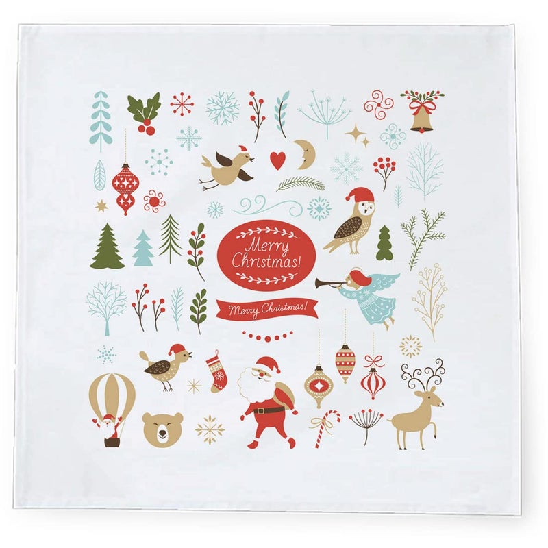 Khakee 6 Pcs Christmas Theme Silk Table Napkins 10x 10 for Xmas Decoration Christmas OrnamentsChristmas Giftxmas21079 - Image 3