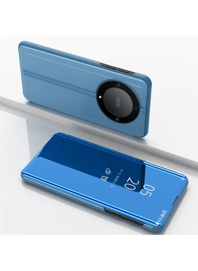 زبون جراب هاتف Honor X9b من الجلد المطلي بمرآة أفقية مع حامل - Image 1