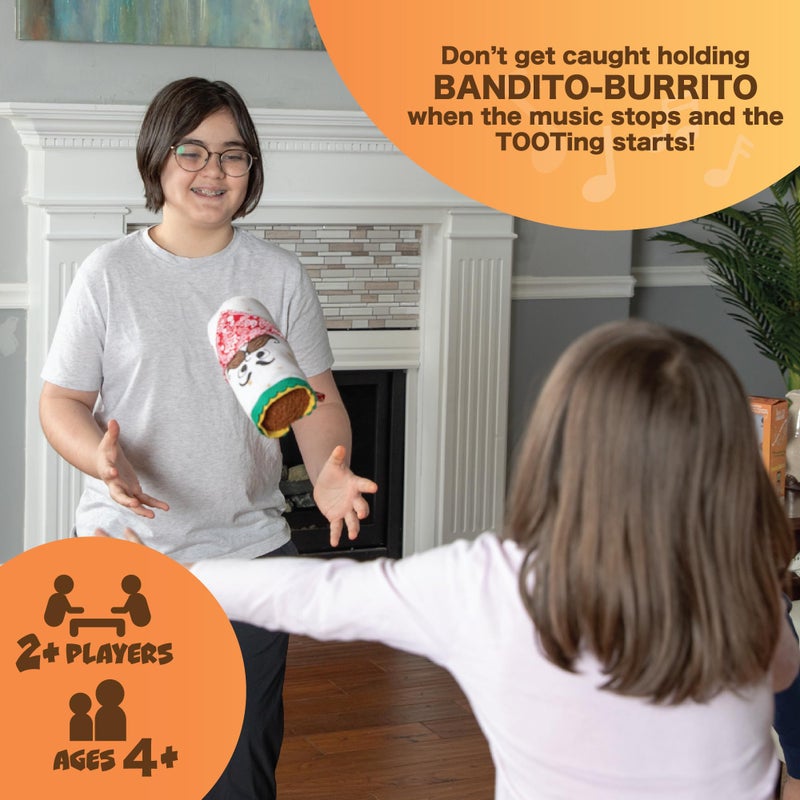 Squirrel Products Bandito Burrito The Musical Passing Game for Kids 4+, Toss The Singing Plush in a Hot Potato-Style That Ends with a Toot - Image 2