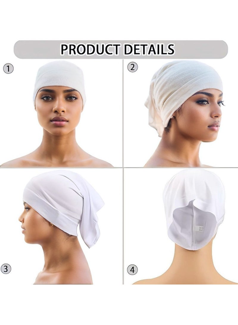 Hijab Undercap Scarf, 12Pcs Under Scarf Hijab Cap Under Caps for Women Men Turban Head Wraps Scarf Solid Color Hijab Tube Unisex Stretch Dreadlocks Tube Neck Cover  - Image 3
