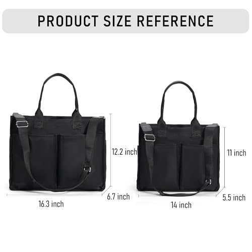 Chinllo Nylon Tote Bags for Women, Large Pockets Handbags Compartments Crossbody Bags Work Laptop Purse for Travel, Beach - Image 3