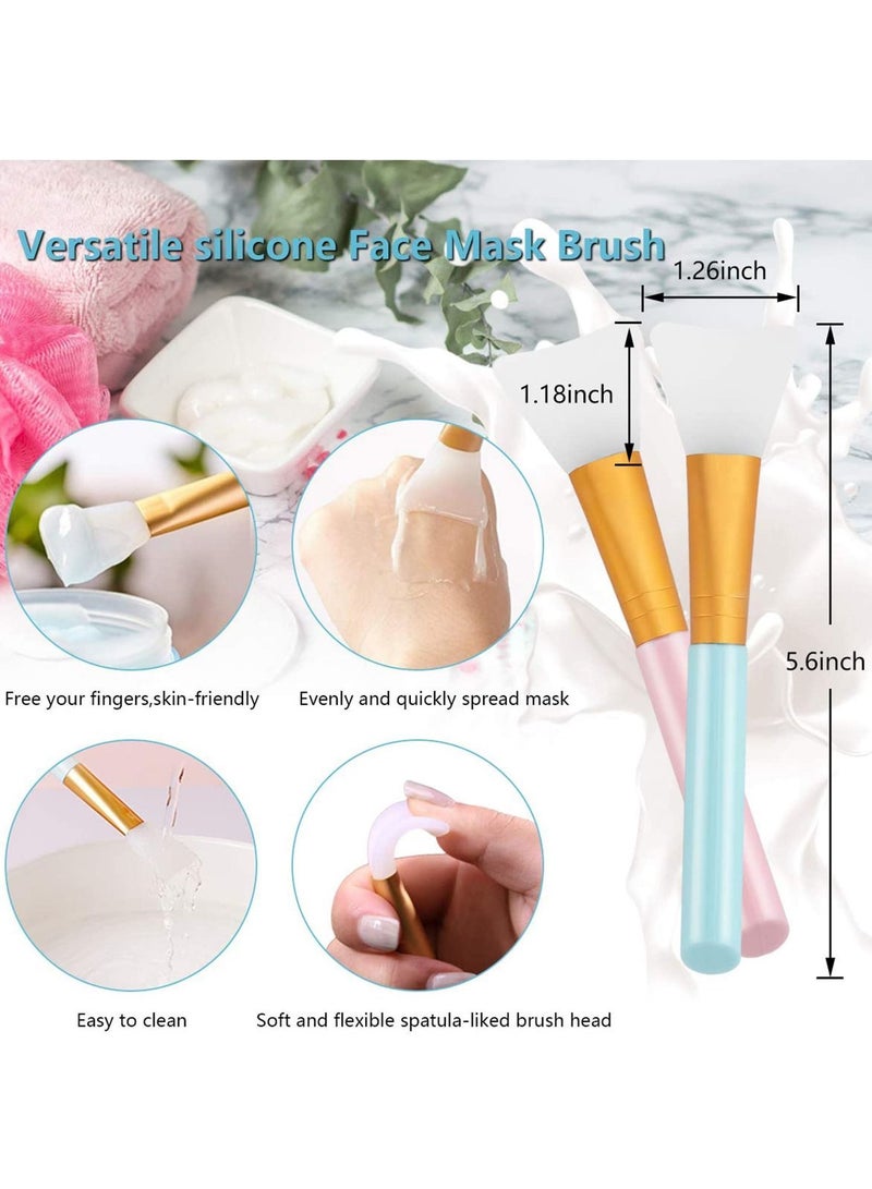 NIBEMINENT Silicone Face Scrubber, 2pcs Exfoliating Lip Brush, Cleansing Brush,2pcs Mask Brush Exfoliator Blackhead Skin Care Tool - Image 3