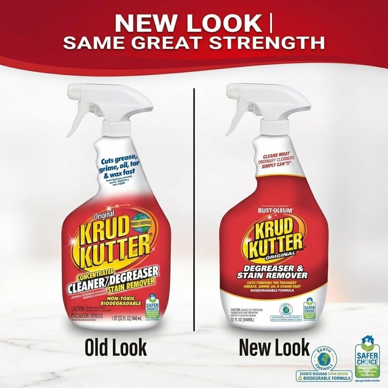 Krud Kutter KRUDKUTTER CLEANER 32OZ | Cuts grease, oil, grime, tar and wax. Water-based formula. Leaves no residue. - Image 1
