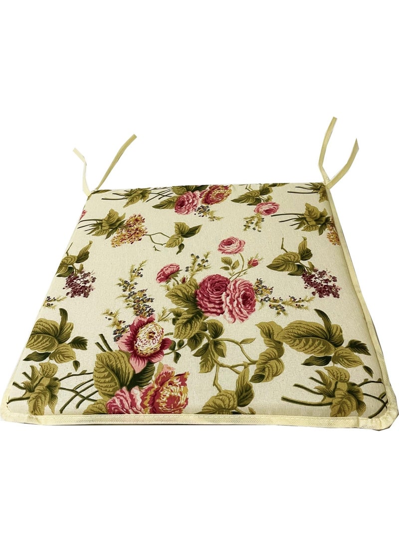 Nelson - Chair Cushion Eco Zippered with Sponge - 4 Pieces (English Rose) Washable - Image 1