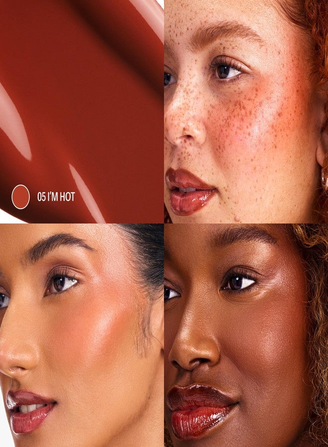 Sacheu Cheek STAY-N Liquid Blush for Cheeks - High Pigment, Buildable, Lightweight Cream Blush for Dewy & Radiant Flushed Cheeks - Long-lasting & Cruelty Free, I'm Hot - Image 2