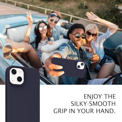 DIZORO® Microfiber Candy Case Compatible for iPhone 13 / iPhone 14 6.1 Inch Shockproof Slim Back Cover Liquid Silicone Case (Deep Purple) - Image 4