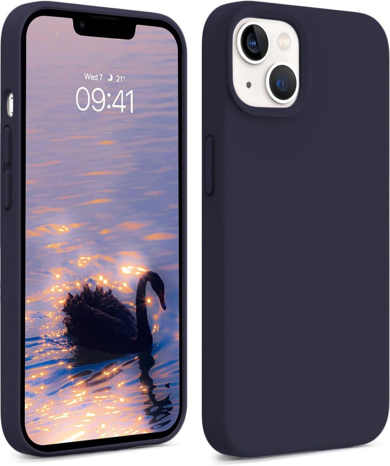 DIZORO® Microfiber Candy Case Compatible for iPhone 13 / iPhone 14 6.1 Inch Shockproof Slim Back Cover Liquid Silicone Case (Deep Purple) - Image 1