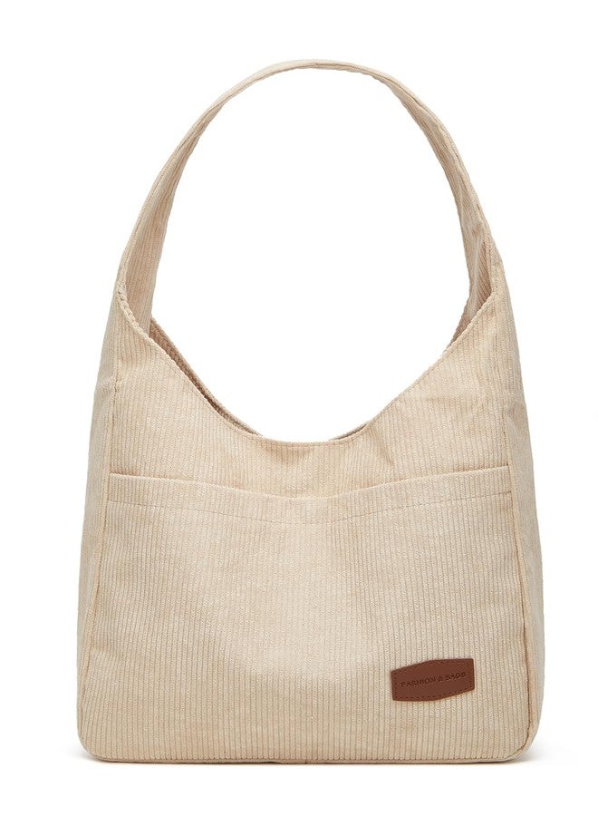 Tellrain Corduroy Tote Shoulder Bag for Women Hobo Handbag Casual Retro Bag - Image 1