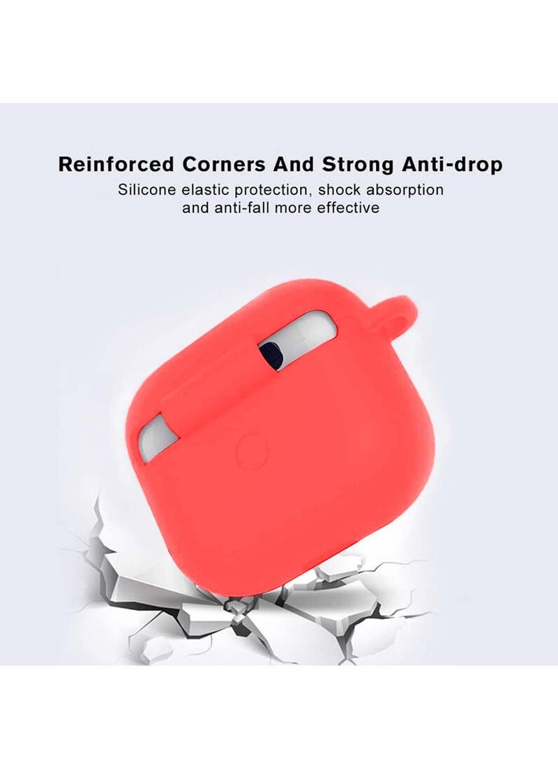 Wtech - AirPods Case Protective Liquid Silicone Skin Cover Case Compatible with Apple AirPods 4 - Red - Image 1