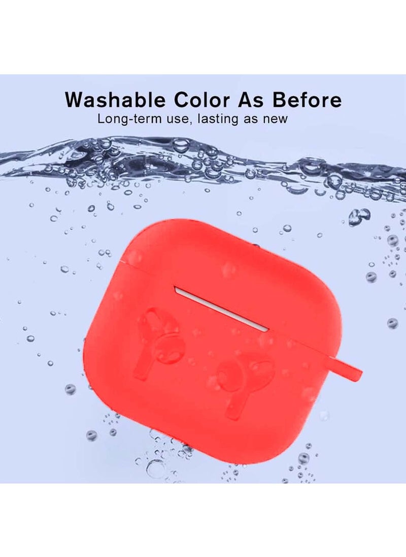 Wtech - AirPods Case Protective Liquid Silicone Skin Cover Case Compatible with Apple AirPods 4 - Red - Image 1