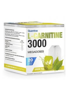 Quamtrax Quamtrax L-Carnitine 3000 Shot Green Tea Flavor 20 Vials 25ml 